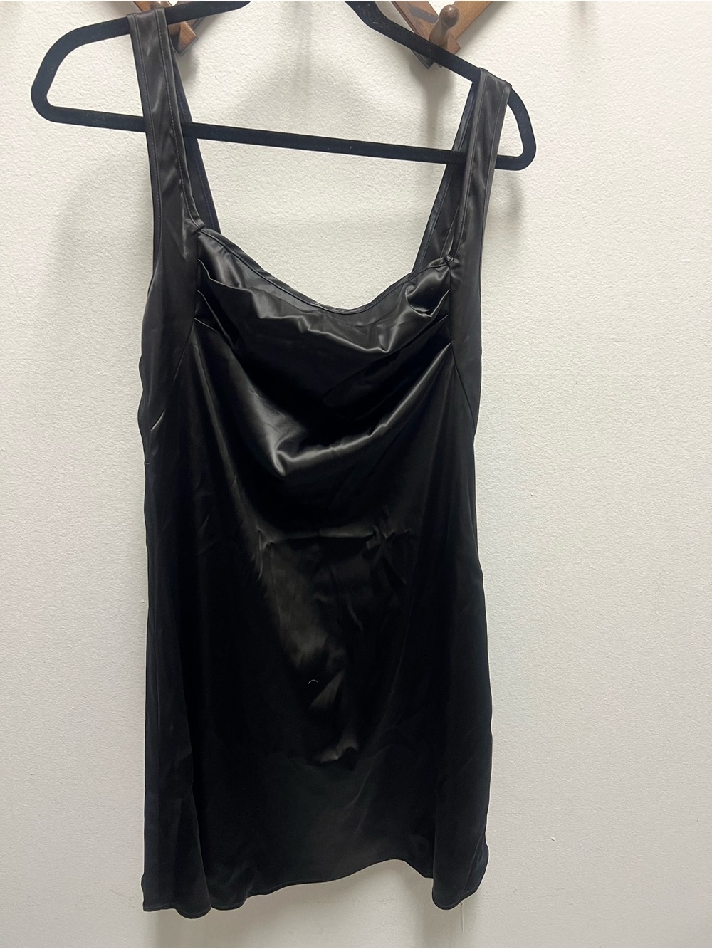 Cider Black Satin Mini Dress